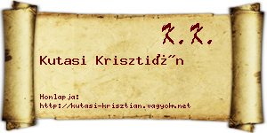 Kutasi Krisztián névjegykártya