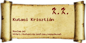 Kutasi Krisztián névjegykártya